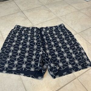 Navy and White Patterned women’s casual Shorts